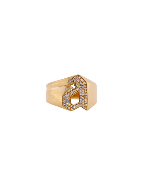 Alphabet Signet Ring "a" - 14K